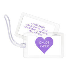 Purple Watercolor Heart Luggage Tags